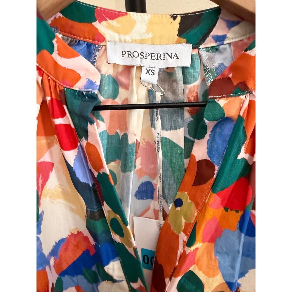 PROSPERINA ADELAIDE ORANGE MULTI FLORAL PRINT COTTON MAXI DRESS - Picture 7 of 8